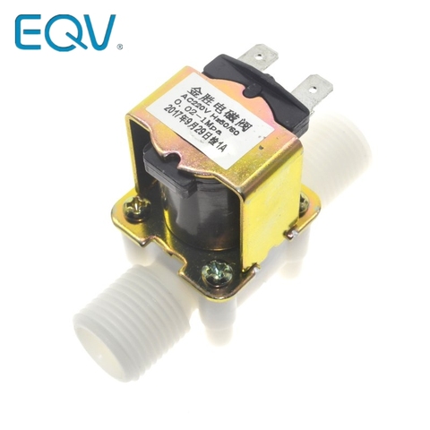 AC220V DC 12V Electric Solenoid Valve Magnetic N/C Water Air Inlet Flow Switch N/C 1/2