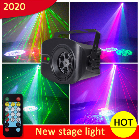 DJ Disco Light Party Light Voice Music Control dj Laser Projector Light 52 Mode RGB Effect Lamp For Party Bar Home Wedding ► Photo 1/6