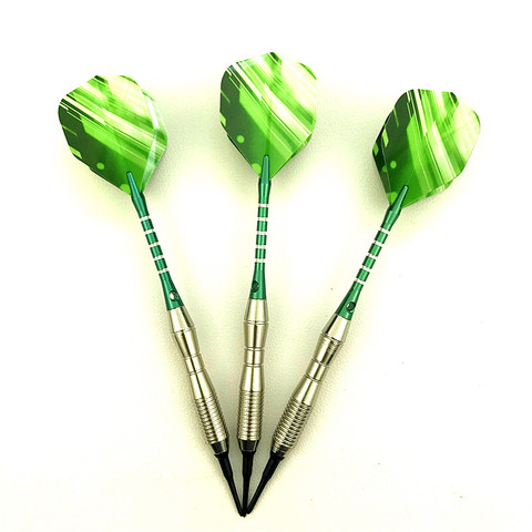 3 pieces / set of professional darts 18g green soft tip darts aluminum alloy darts throwing game ► Photo 1/6