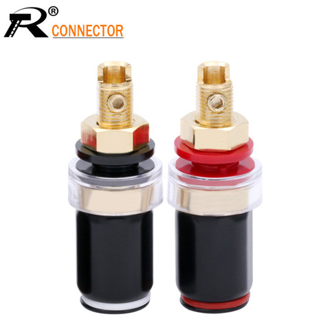 1pair/2pcs HIFI Speaker Terminal 50mm Pure Copper Gold-plated Terminal Block Amplifier Audio Banana Jack Socket Connector ► Photo 1/6