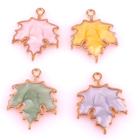 20pcs Alloy Enamel Drop Oil Colors Plant Maple Leaf Pendant Findings Charms for DIY Necklace Accessories Making ► Photo 1/3