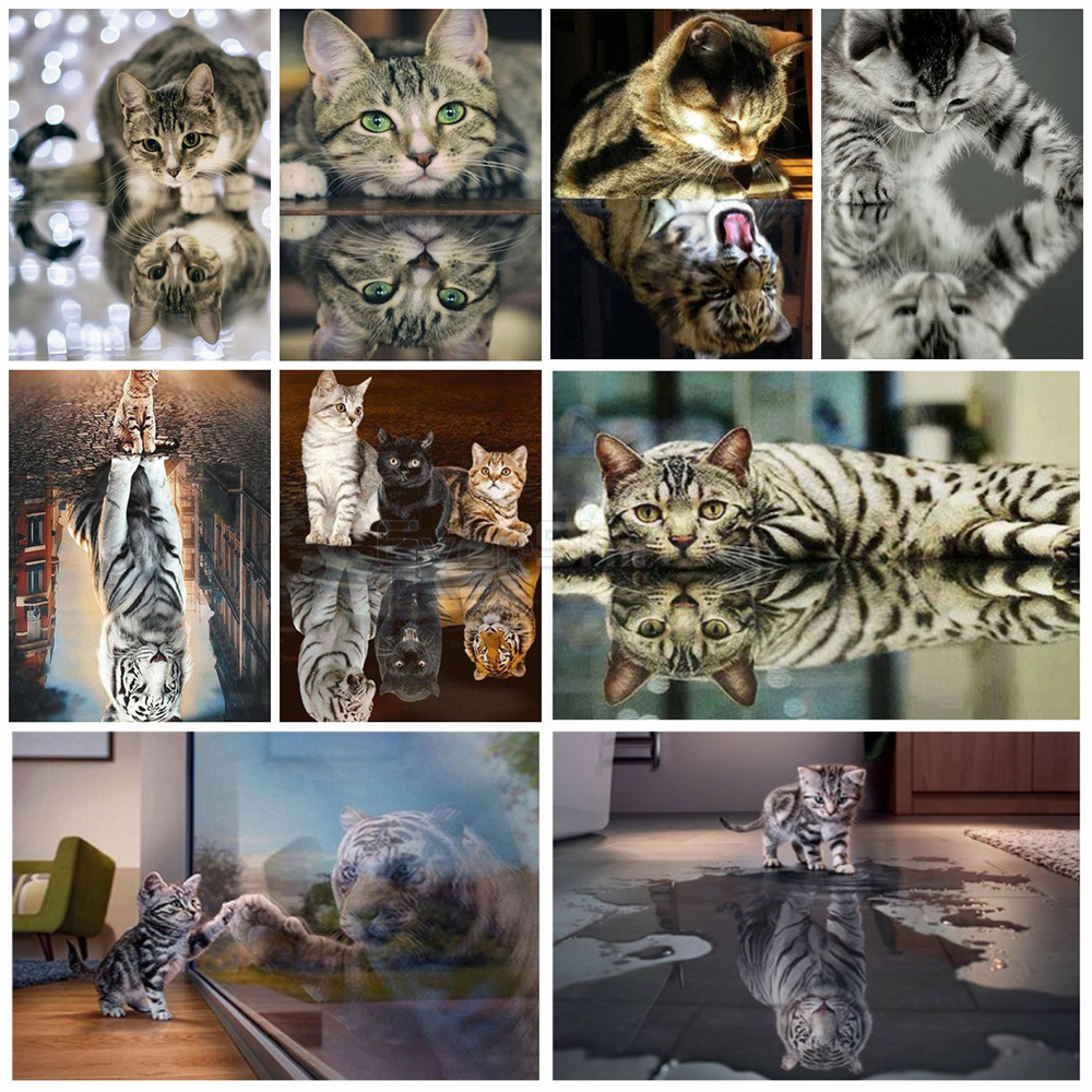 5D DIY Diamond Painting Cat Embroidery Art Hobby Home Decor Souvenir Gifts