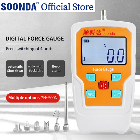 Digital force gauge Spring push pull gauge Portable Push pull tester measuring instrument  dynamometer 500N Force Test Equipment ► Photo 1/6