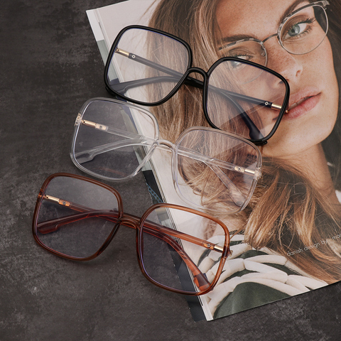 Fashion Brand Reading Glasses Women Overside Square Transparent Optical Glasses  Frames Female Retro Prescription Glasses Clear - AliExpress