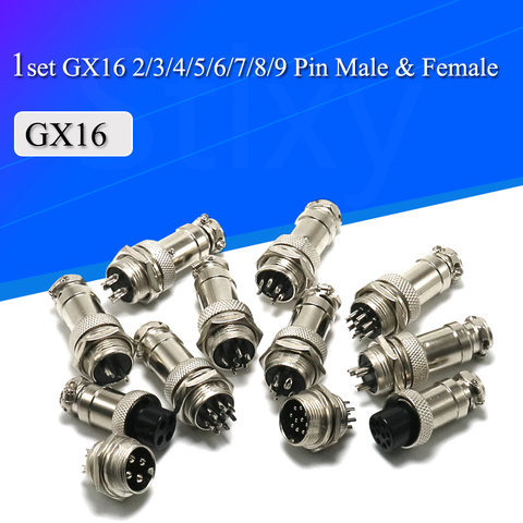 1set GX16 2/3/4/5/6/7/8/9 Pin Male & Female 16mm  Circular Aviation Socket Plug Wire Panel Connector ► Photo 1/6
