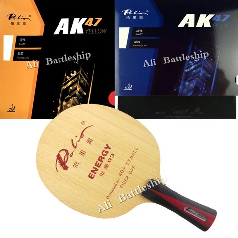 Pro Combo Racket Palio Energy 03 table tennis pingpong blade  with Palio AK 47 BLUE and Palio AK47 Yellow table tennis rubber ► Photo 1/3