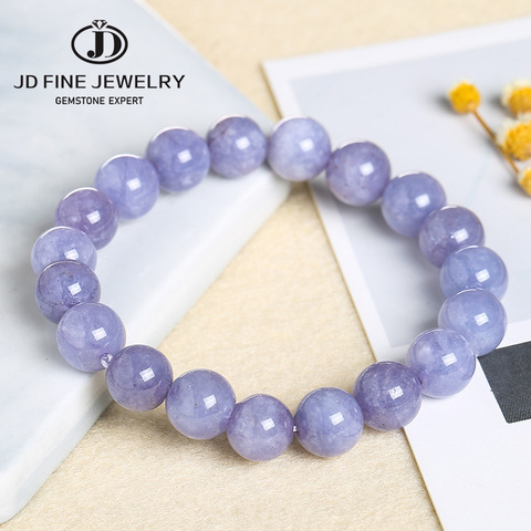 JD Natural Stone Purple Immitation Aquamarine 4 6 8 10 12 MM Chalcedony Beads Bracelet DIY Beads For Jewelry Making ► Photo 1/6