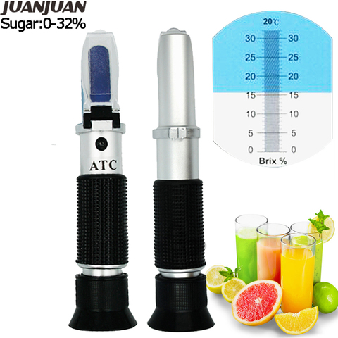 Beer Wort and Wine Refractometer, Automatic Temperature Compensation Brix 0-32% Sugar Concentration Sugar Test Device  10%off ► Photo 1/6