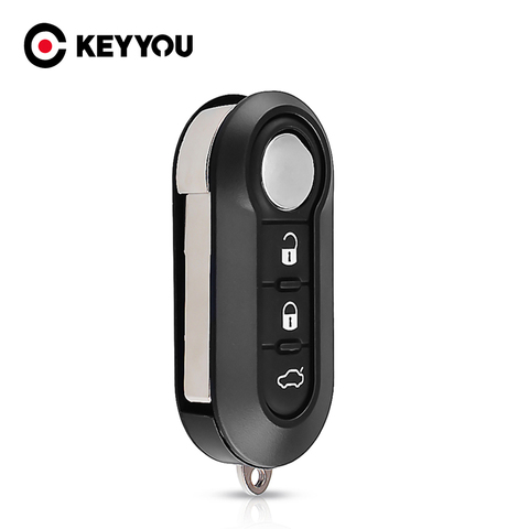 KEYYOU Flip Folding Car Key Shell For FIAT 500 Panda Punto Bravo Ducato Stilo Remote 3 Buttons Auto Key Case Fob SIP22 Blade ► Photo 1/5