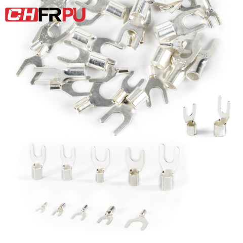UT OT Non-Insulated Ring Fork U-Type Terminal Tin-Plated Brass Terminals Assortment Kit Cable Wire Connector Crimp ► Photo 1/6