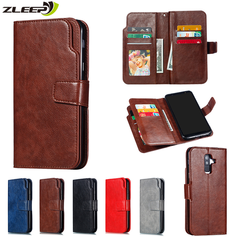 Luxury Leather Flip Wallet Case For Samsung Galaxy J3 J5 2016 2017 J4 J6 Plus J8 J2 Pro 2022 EU Card Stand Phone Cover Bag Shell ► Photo 1/6