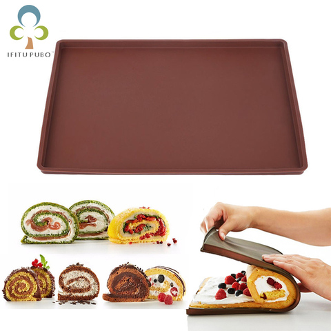 1pc Non-stick Silicone Oven Mat Rice Roll Cake Swiss Pad Bake Tool Cake Rolling Maker Baking Tray Pad Kitchen Bakeware Mat ZXH ► Photo 1/6