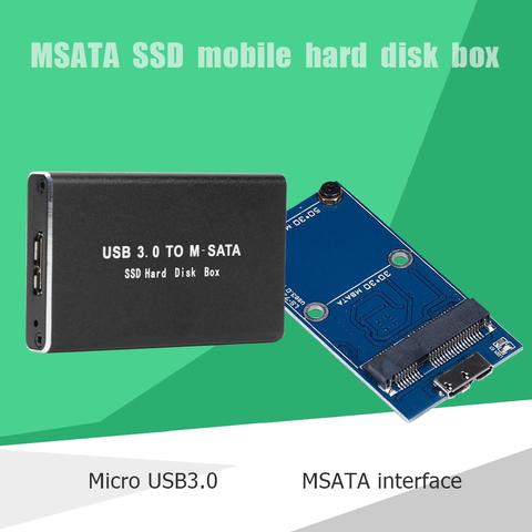 Mini SSD Case USB 3.0 to mSATA Hard Drive Enclosure Aluminum Alloy External Solid State Disk Caddy Box Support 30*30 50*30 mSATA ► Photo 1/6