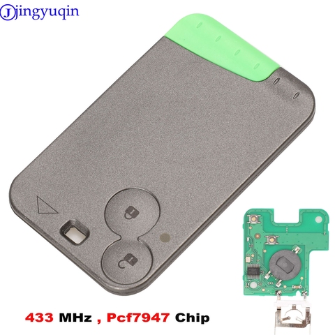 jingyuqin 433 MHz Pcf7947 Chip 2 Button Remote Card Smart Car Key for Renault Laguna with Uncut Key Blade With Logo ► Photo 1/3