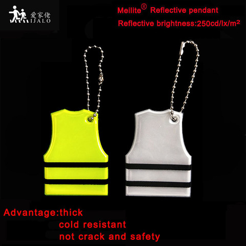 MEILITE 250 candle lights Reflective bag pendant Yellow vest keychains key ings reflective film For traffic safety Warning ► Photo 1/6