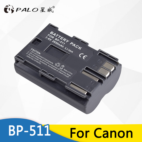 PALO 7.4v 2650mah BP-511A BP-511 BP 511 511A BP511 BP511A Battery + LCD USB Charger for Canon EOS 40D 300D 5D 20D 30D 50D camera ► Photo 1/6