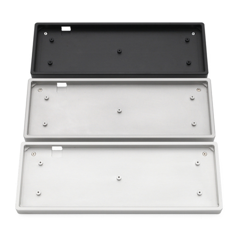 Anodized Aluminium jj40 bm40 flat case with metal feet for custom mechanical keyboard black siver grey colorway for 40% mini ► Photo 1/6