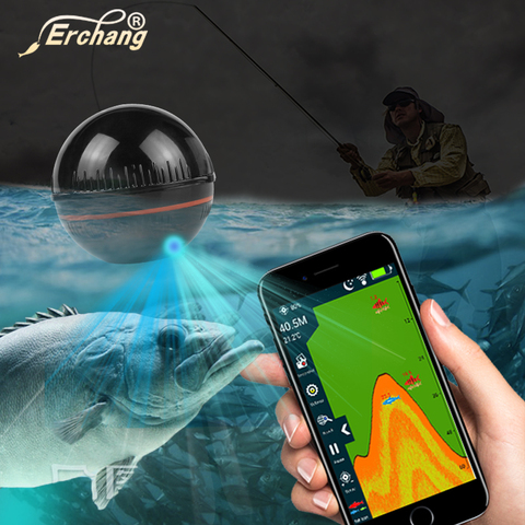 Erchang XA02 Portable Fish Finder In Russian Wireless Echo Sounder Fishfinder 48M/160ft Depth Sonar With Attracting Fish lamp ► Photo 1/6