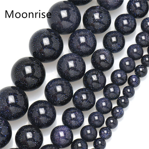 Natural Blue SandStone Round Loose Beads 16