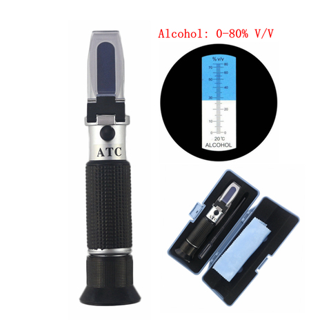 0-80% Hand held Alcohol Refractometer ATC Spirits Tester Alcoholometer Portable Refratometro For Liquor Or Wine Content Meter ► Photo 1/6