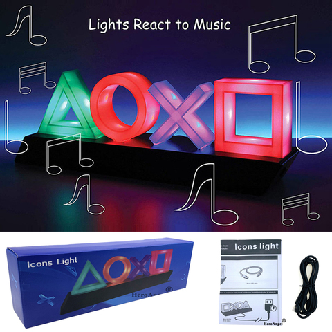 For ps4 mood flash lamp icon modeling voice control decorative lamp house colorful lights game lampstand led light game nice ► Photo 1/6