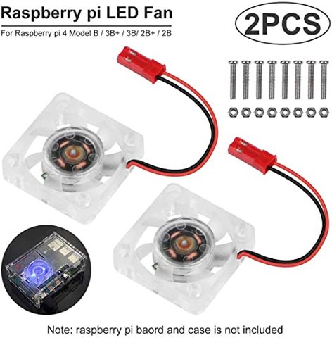 2 Pcs Raspberry Pi 4 Fan Raspberry Pi Cooling Fan Quiet LED 30mm 30mm Fan Cooler Radiator 3 to 5.8V for Raspberry Pi 3 B+ ► Photo 1/5