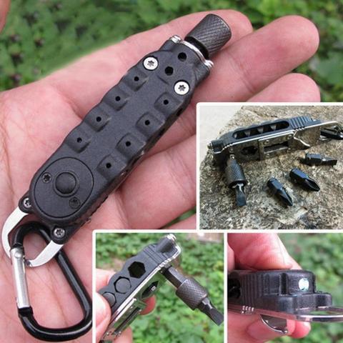Hot Sale Magic Multifunctional Screwdriver Mini Tools Portable Pocket Keychain Screwdriver With Slot Hex Screwdriver LED Light ► Photo 1/6