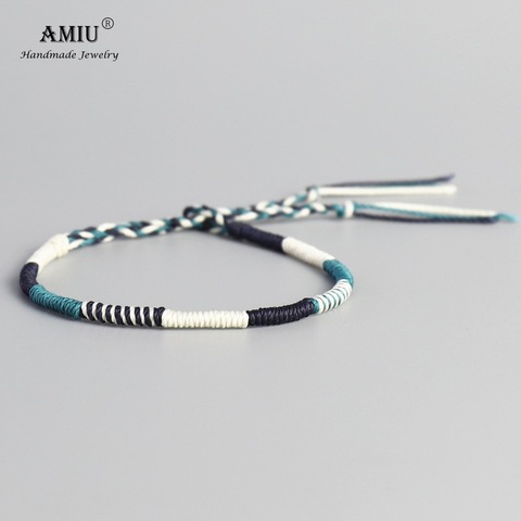 AMIU Handmade Waterproof Woven Wax Thread Wrap Bracelet Simple Rope Knot Bracelet Friendship Bracelet for Men and Women ► Photo 1/6