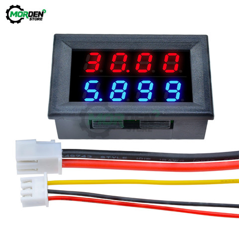 DC 100V 200V 10A  Mini LED Dual Display Digital Voltmeter Ammeter 4 Digits 5 Wires 0.28 Inch Voltage Current Meter Tester ► Photo 1/6