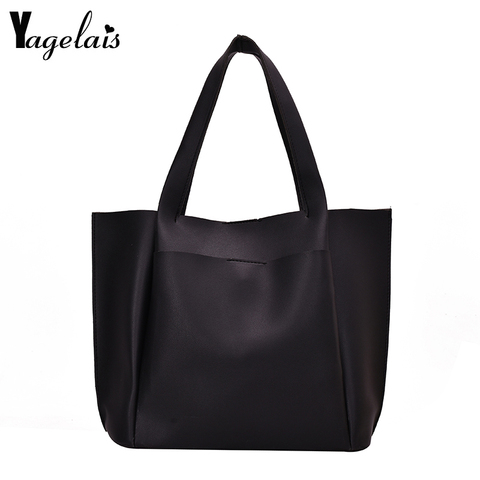 Women Leather Handbags Black Bucket Shoulder Bags Ladies Crossbody Bags Large Capacity Ladies Shopping Bag Bolsa ► Photo 1/1
