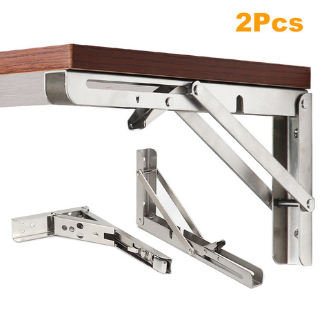2Pcs Brackets 8-24 inch Decorative Wall mounted Shelf Bracket 304 Stainless Steel Triangular Support Foldable Table Support ► Photo 1/6