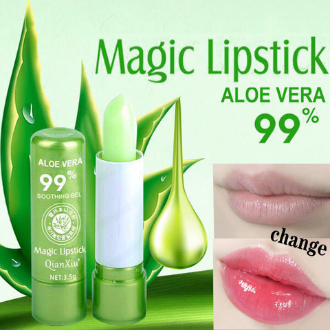 1pcs  Aloe Vera Lipstick Color Changing Lip Balm Lasting Moisturizing Moisturizing Waterproof Temperature Change Lip Balm ► Photo 1/5