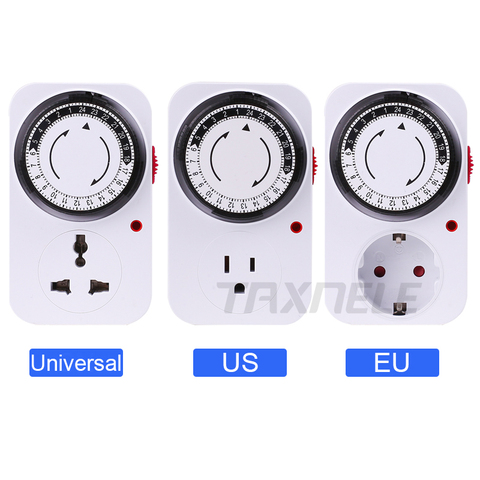 24 Hour Programmable Mechanical Timer Switch Universal Socket  Timer 220V 16A Europe Plug EU plug ► Photo 1/6