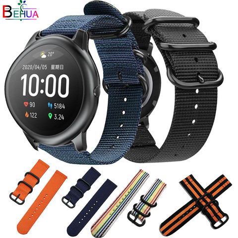 Nylon Sport watch Strap band 22MM For Xiaomi haylou solar ls05 smart WristStrap Bracelet For  Huawei Watch GT 2 46mm ► Photo 1/6