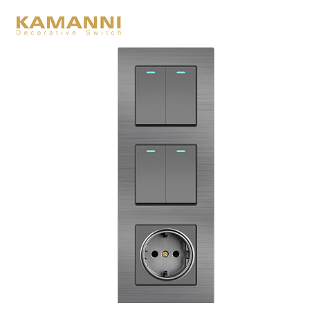 KAMANNI wall socket with switch light switch power socket switches and sockets light switches 220v AC Three frames DIY ► Photo 1/6