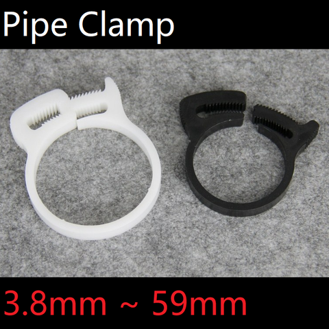 5pcs Hose Clamp 3.8~59mm Plastic Line Water Pipe Strong Clip Spring Hoops Fuel Air Tube Fitting Fastener Fixed Tool White Black ► Photo 1/6
