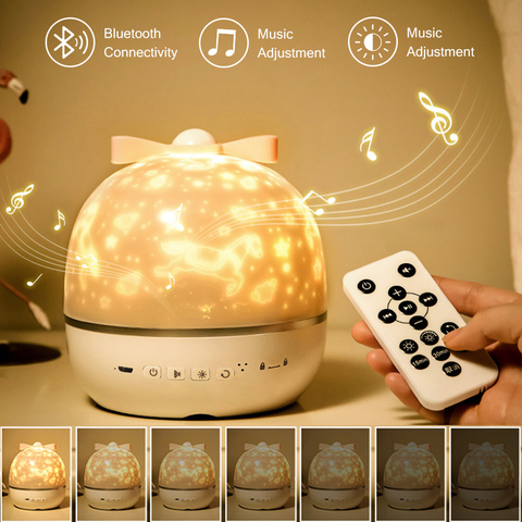 Bluetooth Music Projector Night Light With Speaker Universe Starry Sky Rotate USB LED Lamp Star Lamp for Kids Baby Children Gift ► Photo 1/1