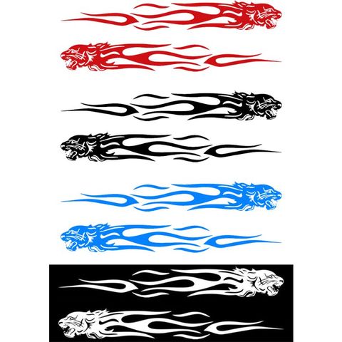 Buy Online 2pcs Tiger Flame Totem Car Decals Stickers Reflective 24cm Motorcycles Sticker Fashion Tiger Flame Totem Waterproof Sunscreen Alitools