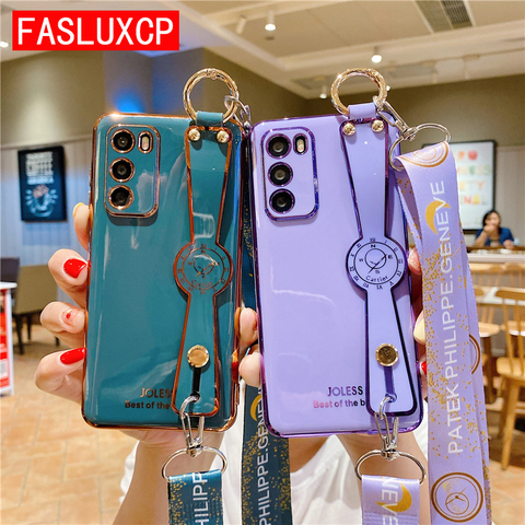 Crossbody Plating Wristband Holder Case for Huawei P40 Pro P30 P20 Lite Nova 5T Mate 20 30 40 Pro Honor 10 Lite 20 30 Pro 8X 9X ► Photo 1/6