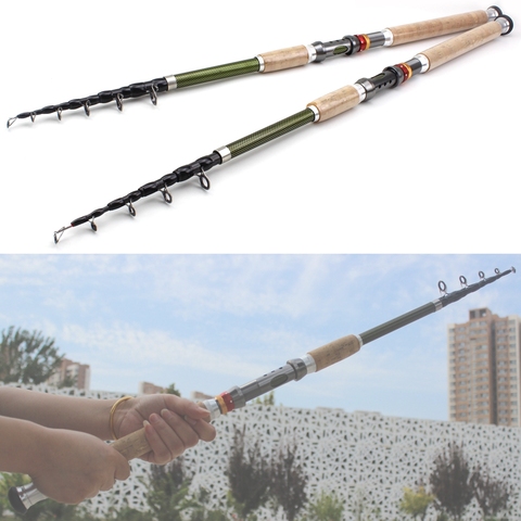2.1m-3.6m lure Telescopic Fishing Rod carbon wooden handle Spinning Rod carp fishing sea pole  Lure Weight 80-150g ► Photo 1/6