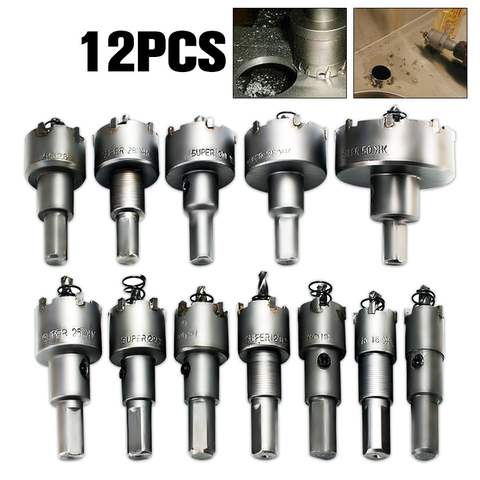 Drillpro 12Pcs Metal Hole Saw Tooth Kit Drill Bit Set Stainless Steel Alloy Wood Cutter 15mm-50mm Universal Metal Cutter Tool ► Photo 1/6