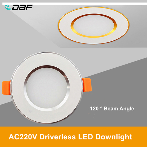 [DBF]Ultra Thin Round 2-in-1 SMD 2835 LED Recessed Downlight 3W 5W 7W 9W 12W Aluminum AC220V Driverless LED Ceiling Panel Light ► Photo 1/6