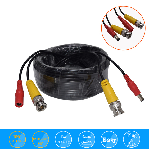 BNC CCTV DVR Camera Video Power Cable 59ft 18m for Analog AHD CVI CCTV Surveillance Camera DVR Kit ► Photo 1/6