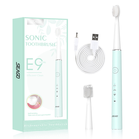 Seago USB Charge Rechargeable Sonic Electric Toothbrush Tooth brush For Adult Replacement Brush Head ► Photo 1/6