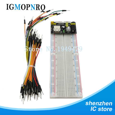 MB-102 MB102 Power test board module MB-102 830 points welding prototype Test board Kit + 65 Flexible jumper cables ► Photo 1/5