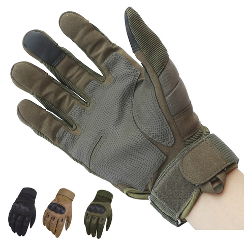 Tactical Gloves Military Men Outdoor Sport Full Finger Cycling Gloves Army Paintball Antiskid Wearable Touch Screen Bike Gloves ► Photo 1/6