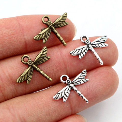 19x16mm 30pcs Antique Bronze Plated Dragonfly Handmade Charms Pendant:DIY for bracelet necklace-Q7-25 ► Photo 1/4