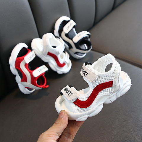 Kids Shoes 1 Pair Casual Children Kids Shoes Baby Boy Closed Toe Summer Beach Sandals Flat Breathable Beach Slip-On Shoes ► Photo 1/5