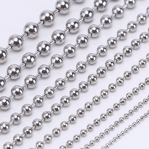 5 Meters/Lot 1.5/2.0/2.4/3.0mm Beaded Ball Stainless Steel Bulk Ball Bead Chains For DIY Necklaces Jewelry Making Accessories ► Photo 1/6