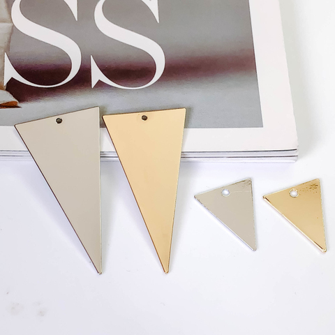 White K Gold Plated Eardrop Charms Accessories Triangle Metal Pendant Earring Necklace Making Material Jewelry Finding 8pcs ► Photo 1/4